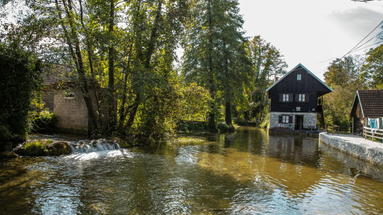 river passing through rastoke, croatia